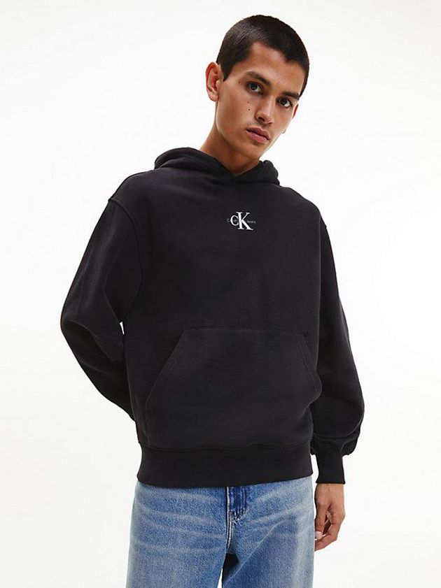 Calvin Klein USA Monogram Mens Hoodie Black 8356092-TE